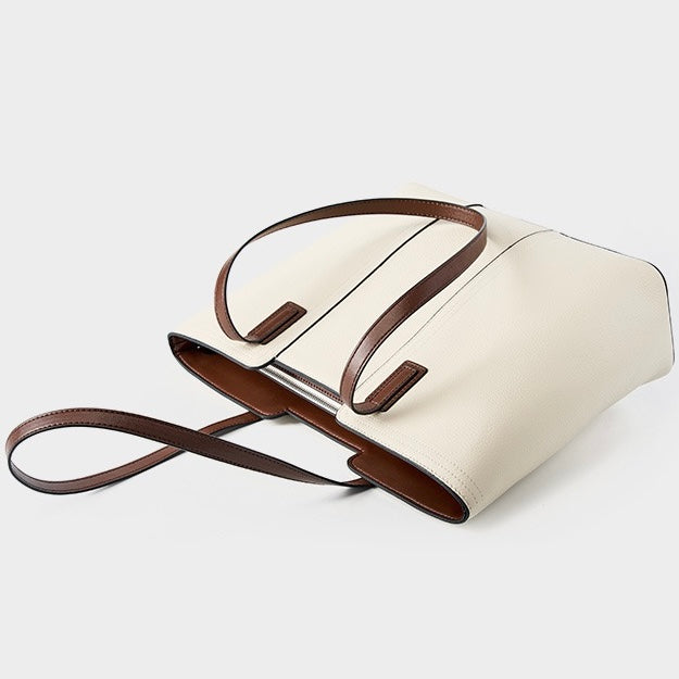 Women’s Genuine Leather Large Capacity Tote Shoulder Bag – Commuter Everyday Purse