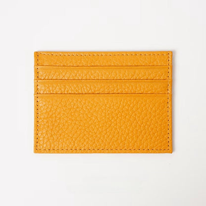 Full-Grain Leather Ultra-Thin Compact Card Case (Multi-Card Slots)
