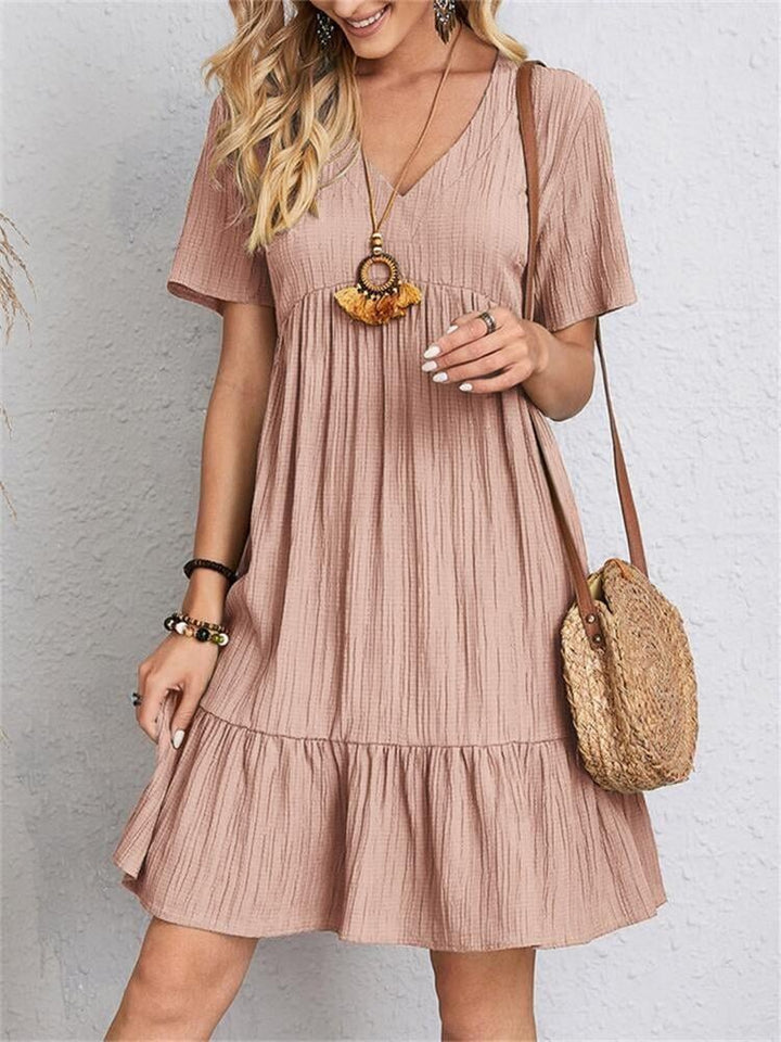 Vintage V-neck Dress for Women
