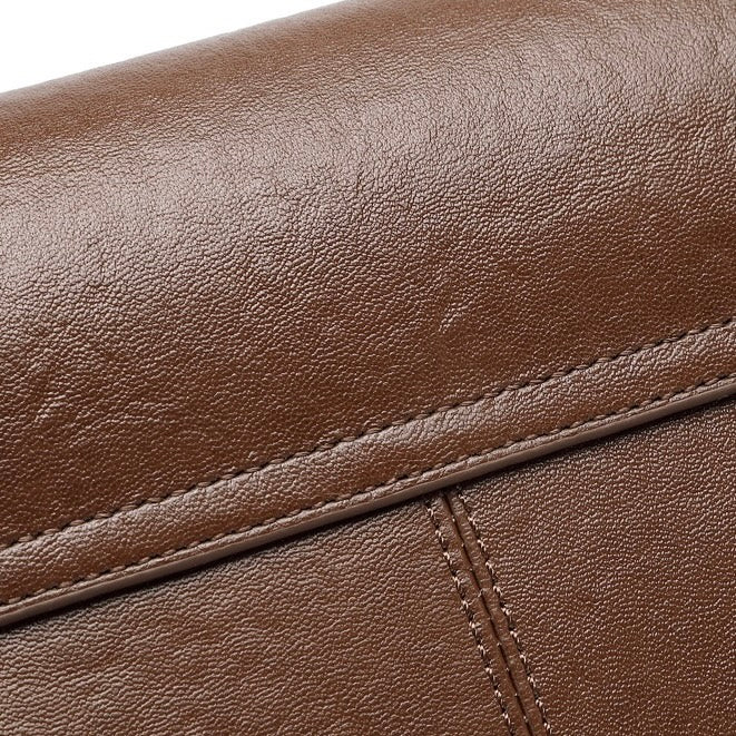 Women's Vintage Luxe Leather Bag with Buckle Accents