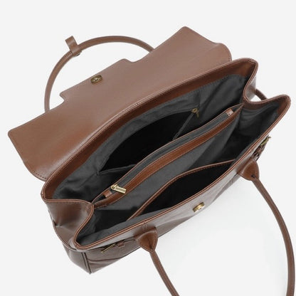 Women's Vintage Luxe Leather Bag with Buckle Accents