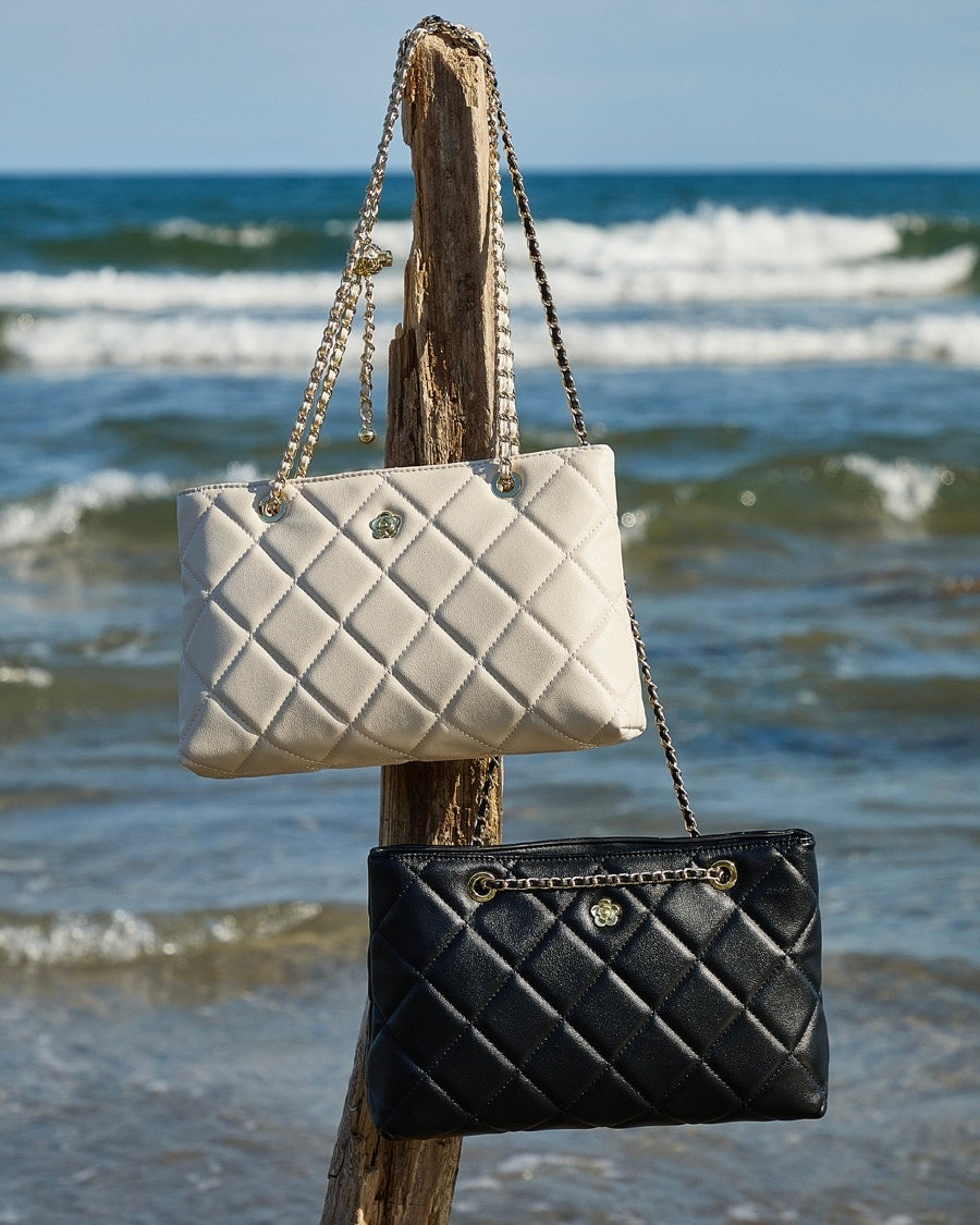 Women's Quilted Genuine Leather Chain Shoulder Bag