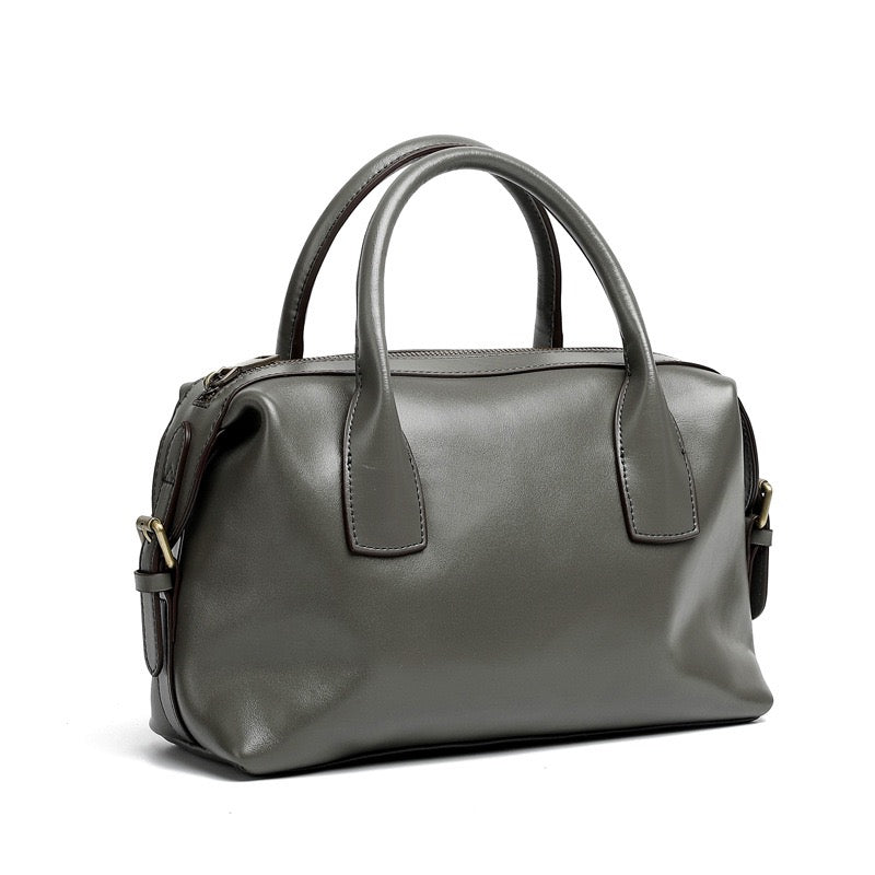 Pebbled Leather Convertible Satchel with Top Handles