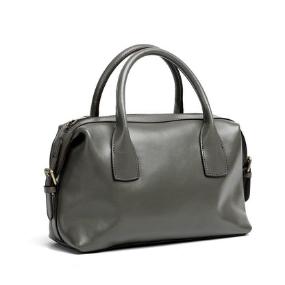 Pebbled Leather Convertible Satchel with Top Handles