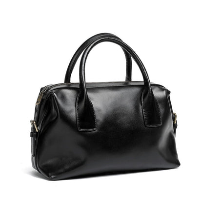 Pebbled Leather Convertible Satchel with Top Handles
