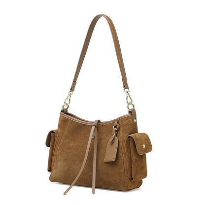 Retro Matte Genuine Cowhide Utility Shoulder Bag
