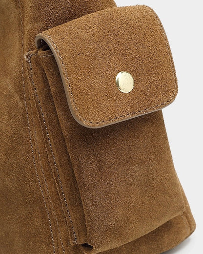 Retro Matte Genuine Cowhide Utility Shoulder Bag