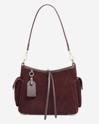 Retro Matte Genuine Cowhide Utility Shoulder Bag