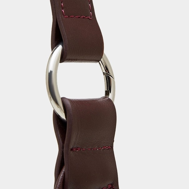 Smooth Leather Hobo Bag with Architectural Hardware & Adjustable Strap