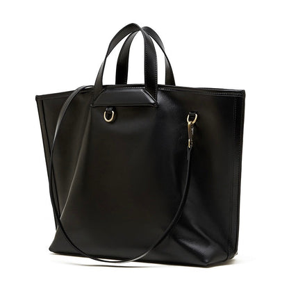 Women's Timeless Hazelnut Leather Tote with Metal Accents