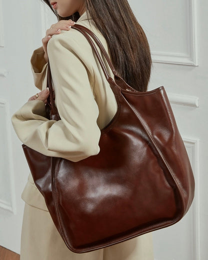 Women's Vintage Espresso Genuine Leather Tote Bag