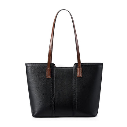 Women’s Genuine Leather Large Capacity Tote Shoulder Bag – Commuter Everyday Purse