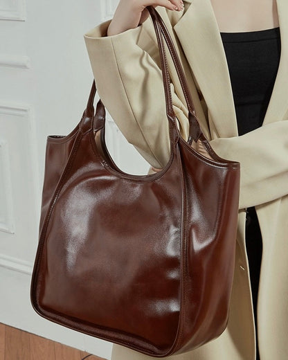 Women's Vintage Espresso Genuine Leather Tote Bag