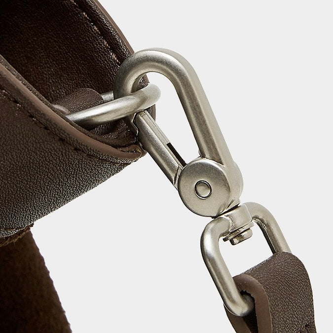 Chocolate Suede & Genuine Leather Structured Tote Bag