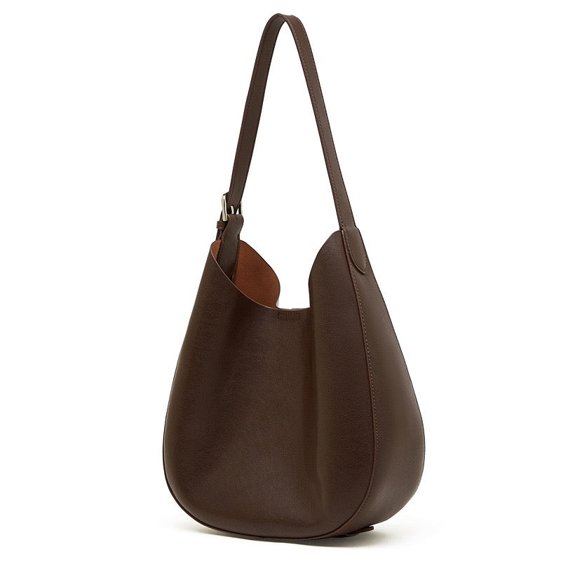 Sleek Minimalist Women's Genuine Leather Shoulder Bag