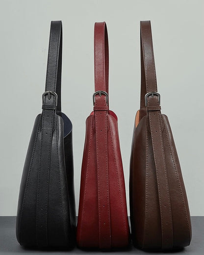 Sleek Minimalist Women's Genuine Leather Shoulder Bag
