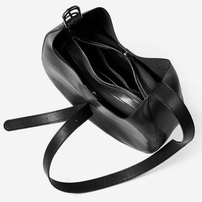 Sleek Minimalist Women's Genuine Leather Shoulder Bag