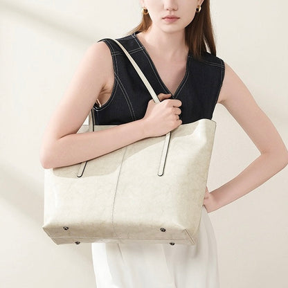 Women’s Genuine Leather Large Tote Shoulder Bag – Daily Commuter Essential