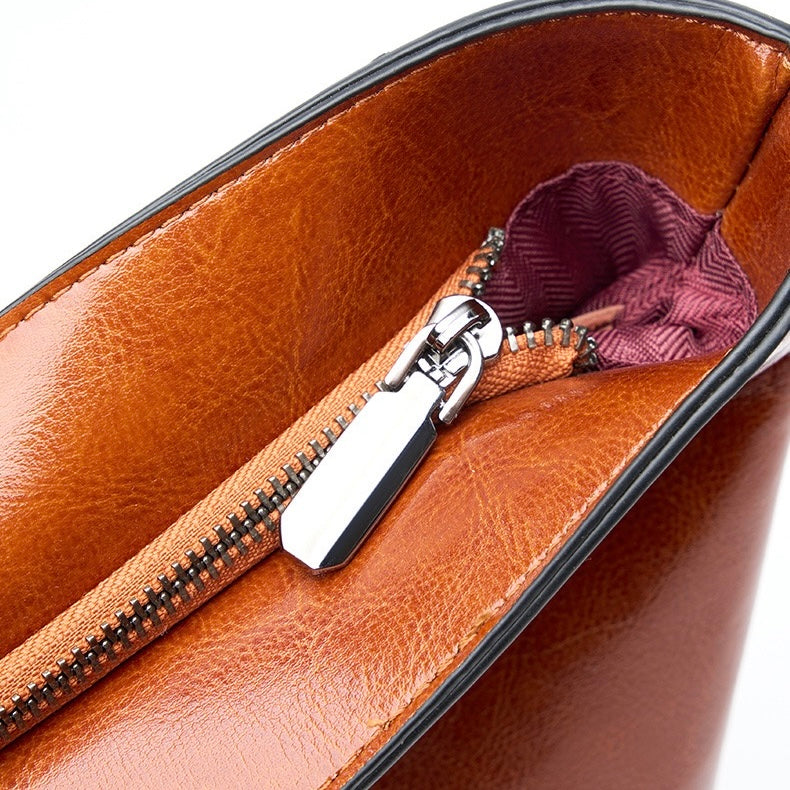 Women’s Genuine Leather Large Tote Shoulder Bag – Daily Commuter Essential