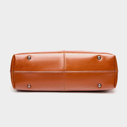 Women’s Genuine Leather Large Tote Shoulder Bag – Daily Commuter Essential