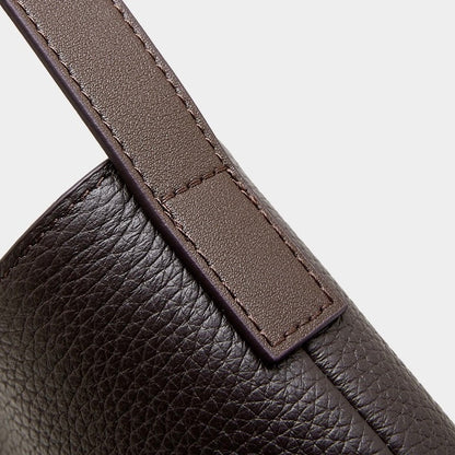 Women's Pebbled Leather Bucket Bag with Knot & Sphere Detail