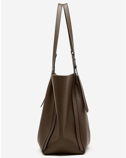 Minimalist Genuine Leather Tote – Women's Spacious Everyday Essential