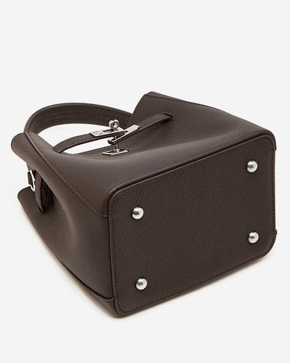 Women's Luxury Genuine Leather Basket Bucket Bag