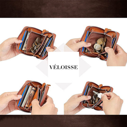Timeless Leather Multi-Card Wallet with Cash Space