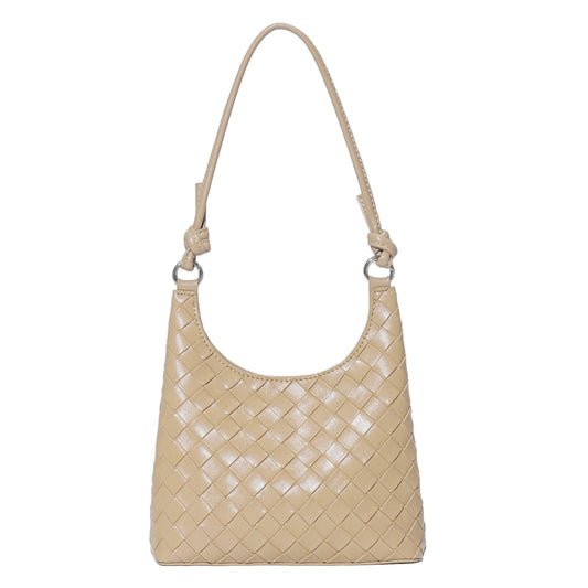 Women’s Genuine Leather Woven Shoulder Bag with Exquisite Weave Detail