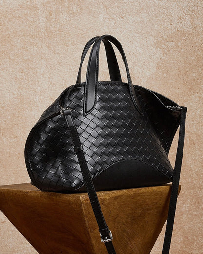 Women's Aura Genuine Leather Woven Handbag