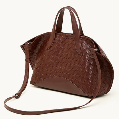 Women's Aura Genuine Leather Woven Handbag