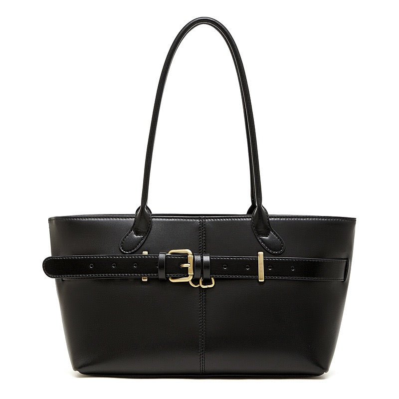 Women's Ethereal Ash Genuine Leather Belted Tote Bag