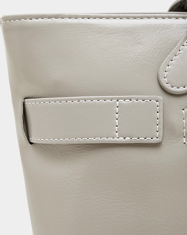 Women's Ethereal Ash Genuine Leather Belted Tote Bag