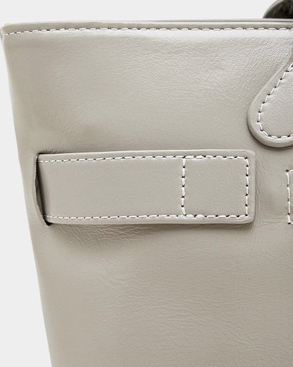 Women's Ethereal Ash Genuine Leather Belted Tote Bag