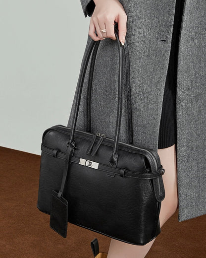 Women's Eclipse Genuine Leather Structured Tote Bag