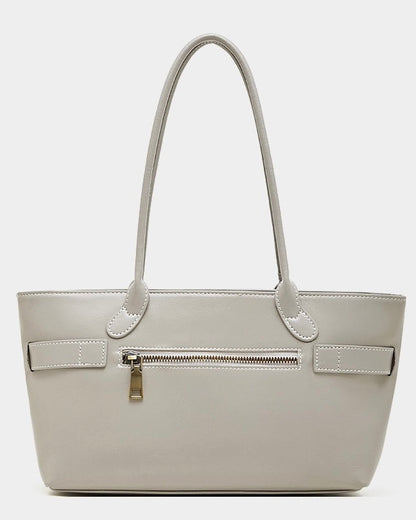 Women's Ethereal Ash Genuine Leather Belted Tote Bag