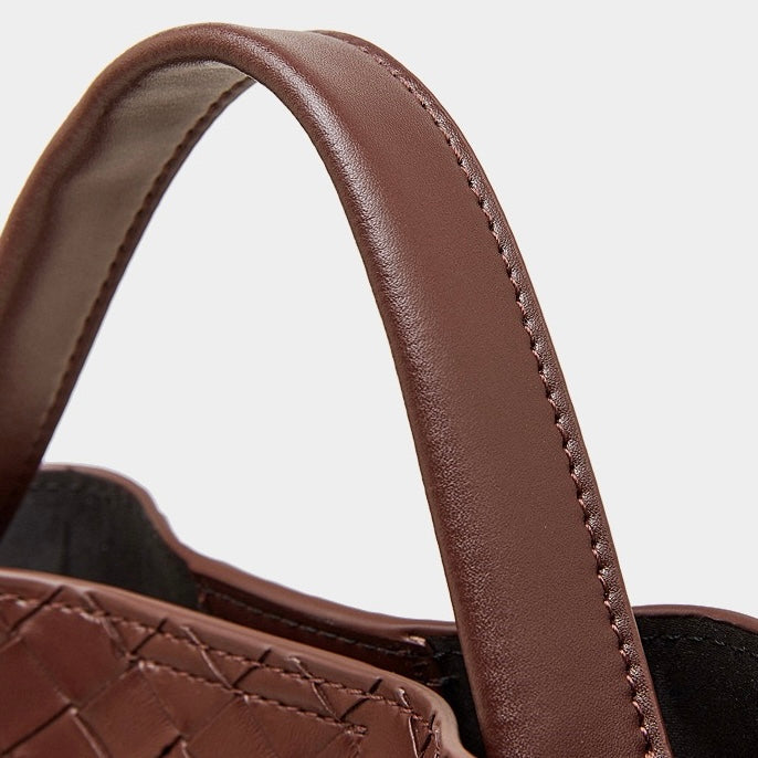 Women's Noir Woven Leather Buckle Tote Bag