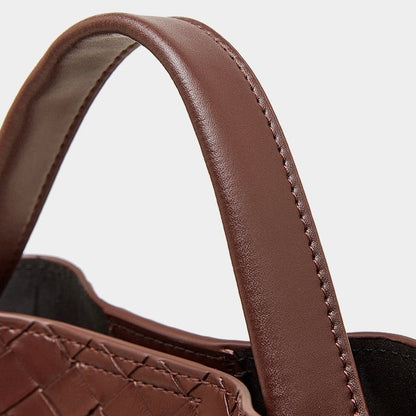 Women's Noir Woven Leather Buckle Tote Bag