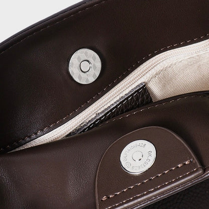 Textured Genuine Leather Hobo Bag with Floral Charm