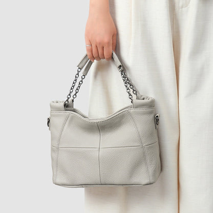 Luxury Chain Genuine Leather Handheld & Single-Shoulder Tote