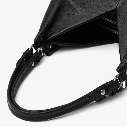 Women's Ruched Genuine Leather Large Tote Hobo Bag