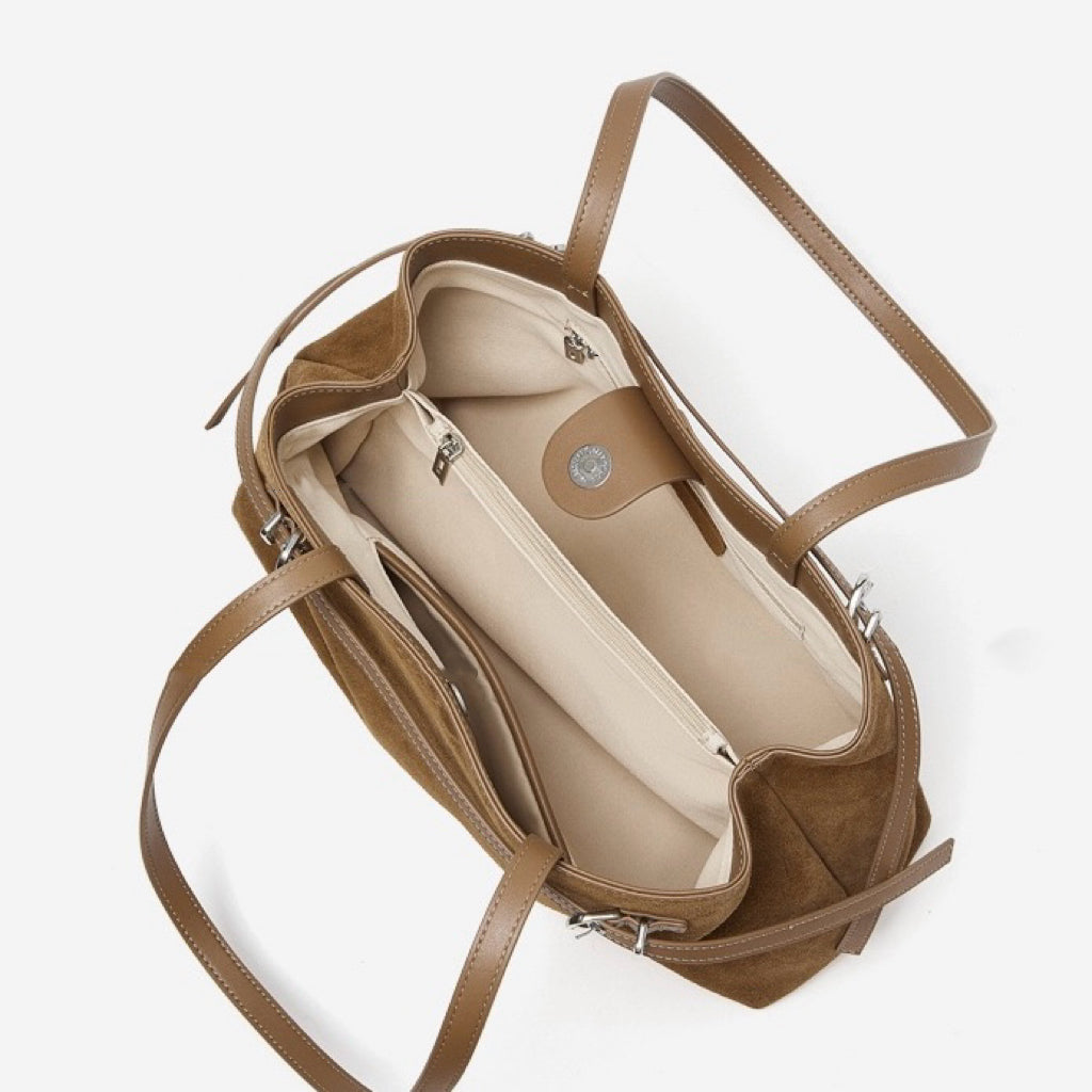 Retro Suede Large Capacity Genuine Leather Shoulder Bag