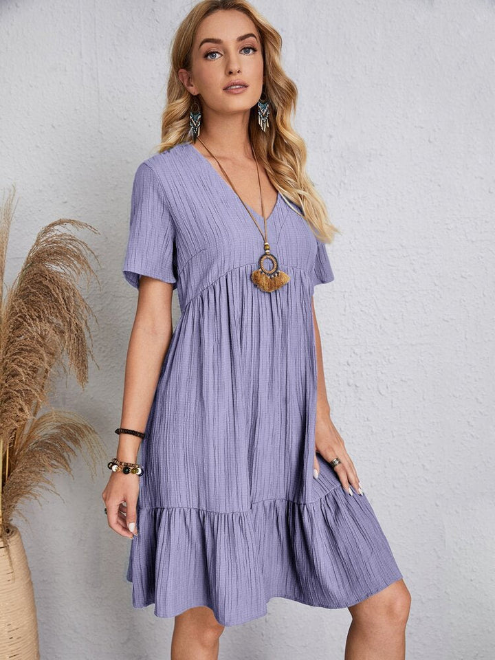 Vintage V-neck Dress for Women