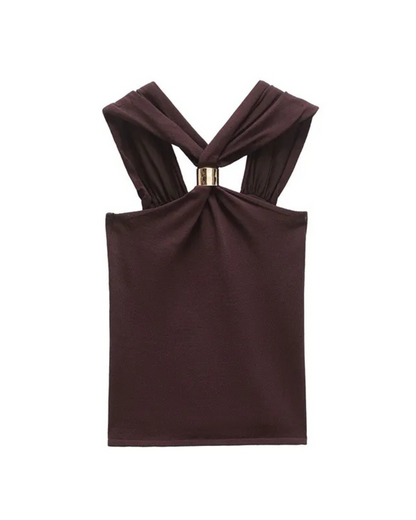 ARIA | Mocha Halter Top