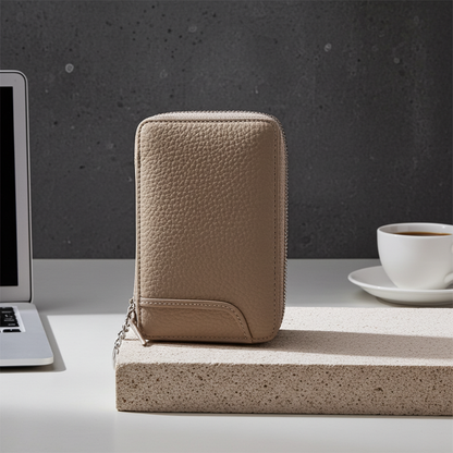 Timeless Leather Multi-Card Wallet with Cash Space