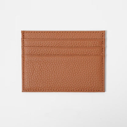Full-Grain Leather Ultra-Thin Compact Card Case (Multi-Card Slots)