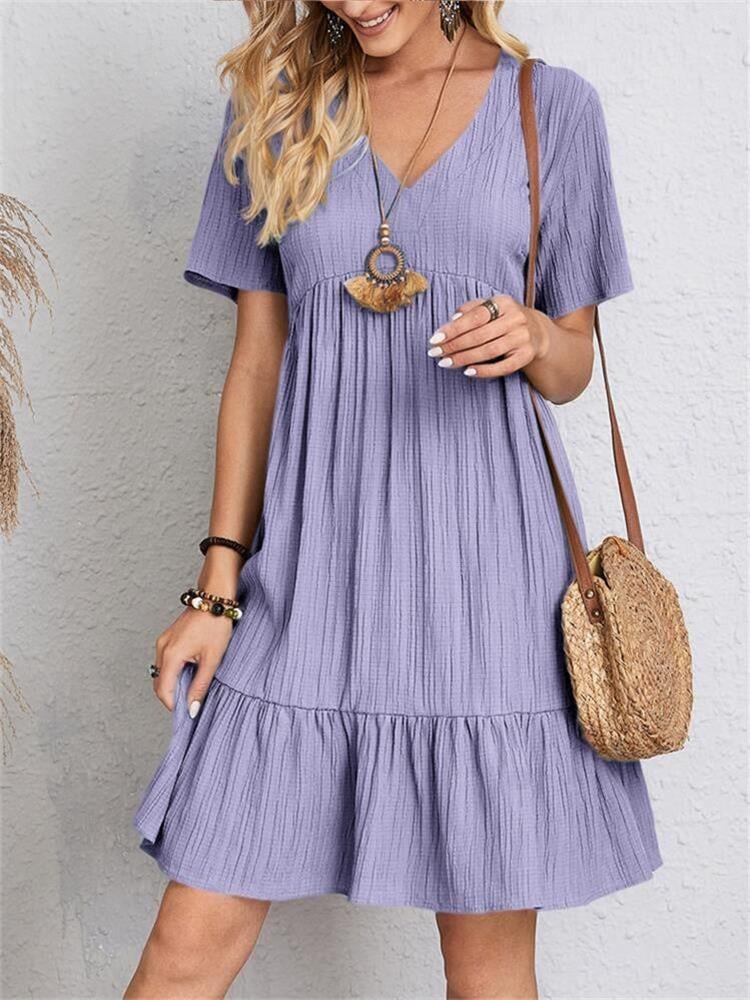 Vintage V-neck Dress for Women